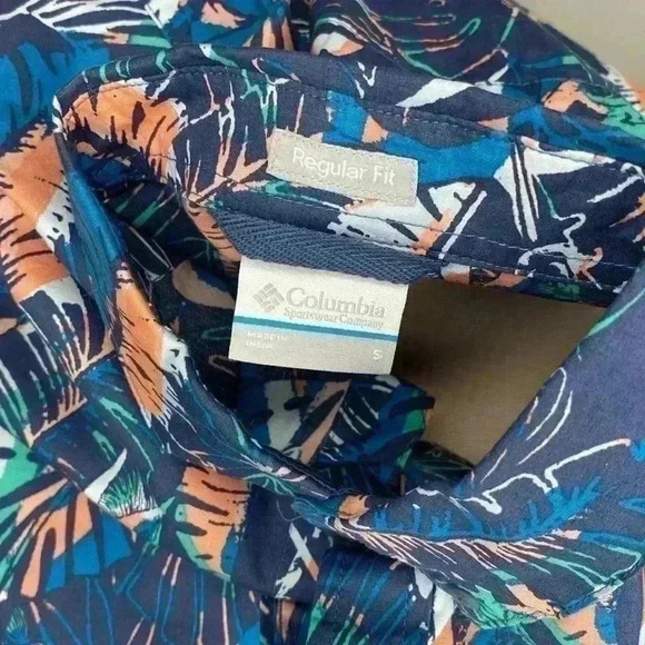 Columbia Men's Thistletown Hills Polo Dark Mountain King Palms Size Small - Picture 7 of 8